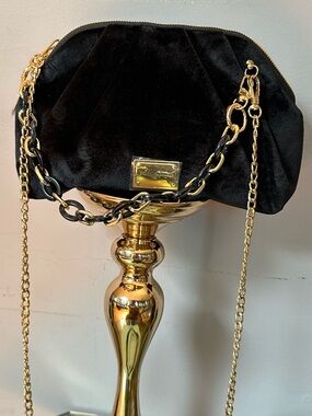 Dolce&  Gabbana Black Velvet cosmetics Evening Bag